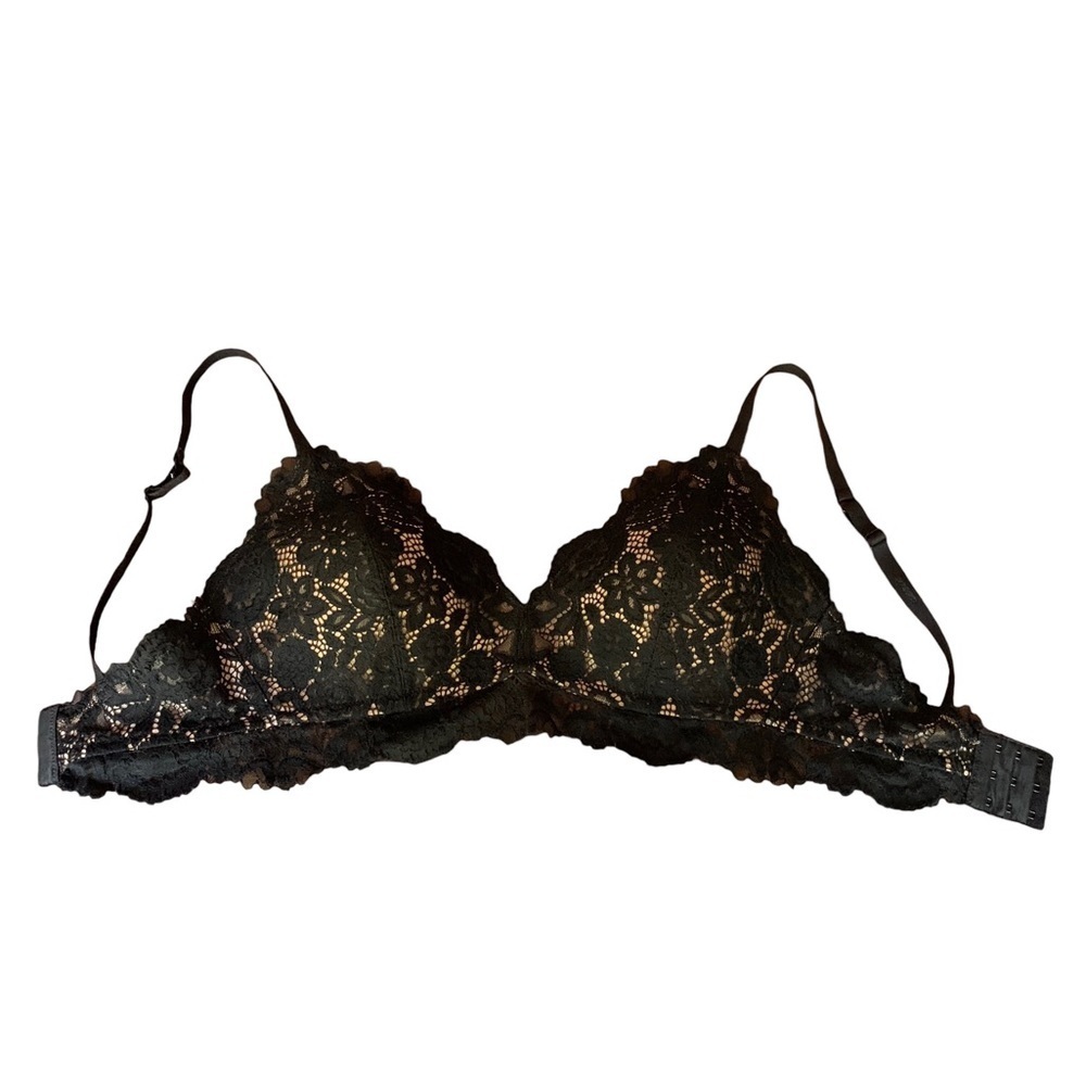Aerie Black Nude Lace Bra Sz 32 DD